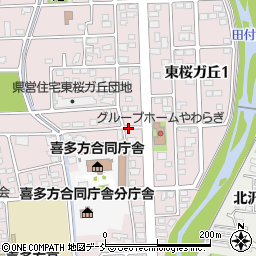 福島県喜多方市東桜ガ丘2丁目周辺の地図