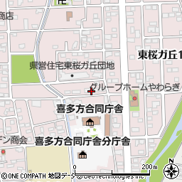 福島県喜多方市東桜ガ丘2丁目166周辺の地図