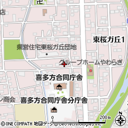 福島県喜多方市東桜ガ丘2丁目168周辺の地図