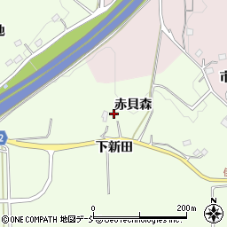 福島県福島市松川町赤貝森周辺の地図