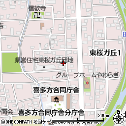 福島県喜多方市東桜ガ丘2丁目145周辺の地図