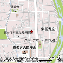 福島県喜多方市東桜ガ丘2丁目117周辺の地図