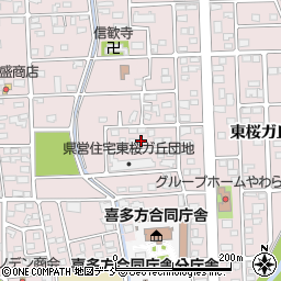 福島県喜多方市東桜ガ丘2丁目133周辺の地図