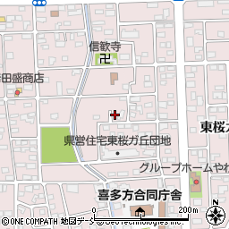福島県喜多方市東桜ガ丘2丁目51周辺の地図