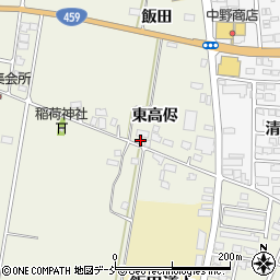福島県喜多方市松山町大飯坂東高侭周辺の地図