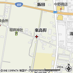 福島県喜多方市松山町大飯坂（東高侭）周辺の地図