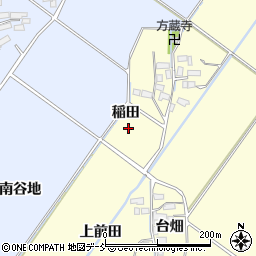 福島県喜多方市岩月町橿野稲田周辺の地図