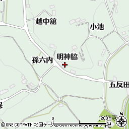 福島県福島市飯野町大久保明神脇周辺の地図
