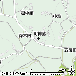 福島県福島市飯野町大久保（明神脇）周辺の地図
