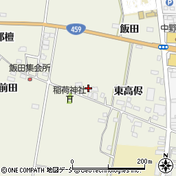 福島県喜多方市松山町大飯坂西高侭周辺の地図
