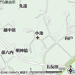 福島県福島市飯野町大久保小池周辺の地図