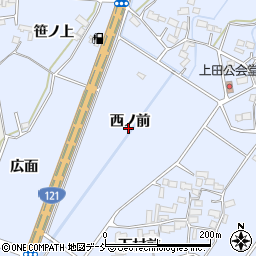 福島県喜多方市岩月町宮津西ノ前周辺の地図