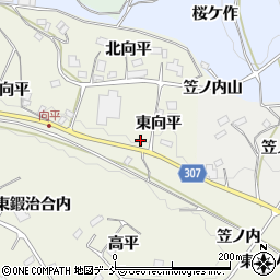 福島県福島市飯野町明治東向平周辺の地図