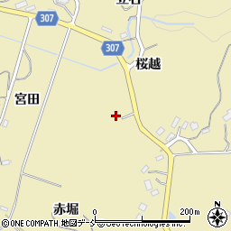 福島県福島市松川町金沢桜越周辺の地図