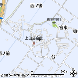 福島県喜多方市岩月町宮津（台田）周辺の地図