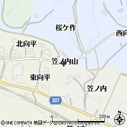 福島県福島市飯野町（笠ノ内山）周辺の地図