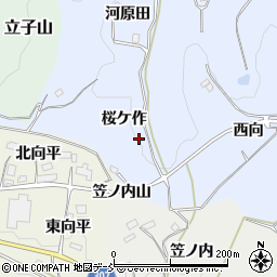 福島県福島市飯野町青木桜ケ作周辺の地図