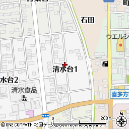 〒966-0092 福島県喜多方市清水台の地図