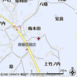 福島県福島市飯野町青木梅木田周辺の地図
