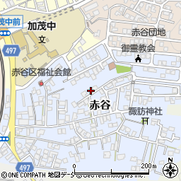 新潟県加茂市赤谷16-3周辺の地図