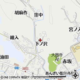 福島県川俣町（伊達郡）鶴沢（下ノ沢）周辺の地図