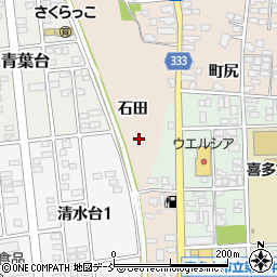 福島県喜多方市松山町村松石田周辺の地図