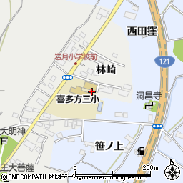 福島県喜多方市岩月町喜多方林崎591周辺の地図