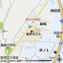 福島県喜多方市岩月町喜多方林崎周辺の地図