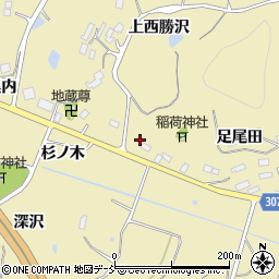 福島県福島市松川町金沢下西勝沢周辺の地図