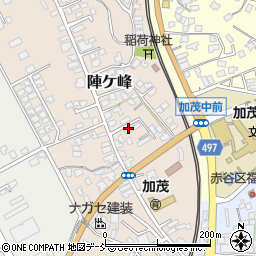 新潟県加茂市陣ケ峰周辺の地図