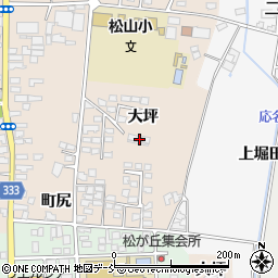 福島県喜多方市松山町村松（大坪）周辺の地図