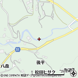 福島県福島市立子山松木田山周辺の地図
