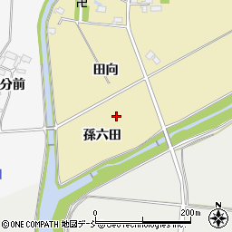 福島県喜多方市岩月町大都（孫六田）周辺の地図