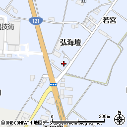 福島県喜多方市岩月町宮津弘海壇周辺の地図