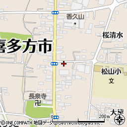 福島県喜多方市松山町村松常盤町周辺の地図
