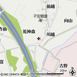 福島県福島市松川町関谷（荒神森）周辺の地図