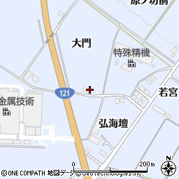 福島県喜多方市岩月町宮津（大門）周辺の地図