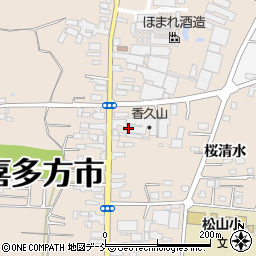 福島県喜多方市松山町村松周辺の地図