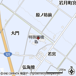 福島県喜多方市岩月町宮津堰東周辺の地図