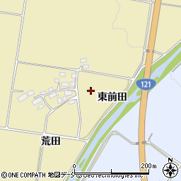 福島県喜多方市岩月町大都東前田周辺の地図