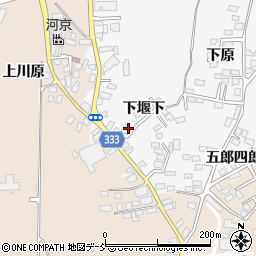 福島県喜多方市松山町鳥見山下堰下周辺の地図