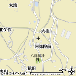 福島県福島市松川町金沢大極周辺の地図