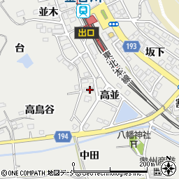 福島県福島市松川町関谷（高並）周辺の地図