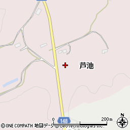 福島県福島市平石芦池周辺の地図