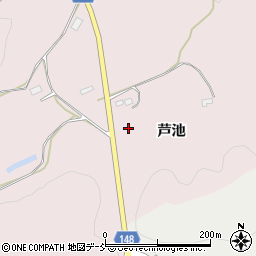 福島県福島市平石（芦池）周辺の地図