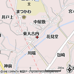福島県福島市松川町浅川東大古内周辺の地図
