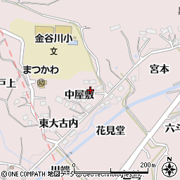 福島県福島市松川町浅川中屋敷周辺の地図