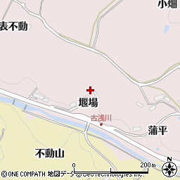 福島県福島市松川町浅川（堰場）周辺の地図