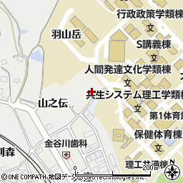 福島県福島市松川町関谷羽山岳周辺の地図
