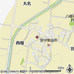 福島県喜多方市岩月町大都西畑周辺の地図